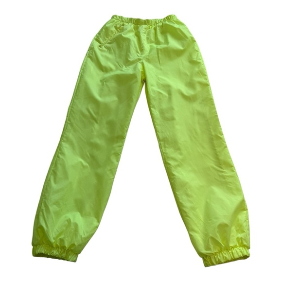 Sunice Pants - Sunice Vintage Neon Fluorescent Yellow Lined Lightweight Wind Pants - Size 10